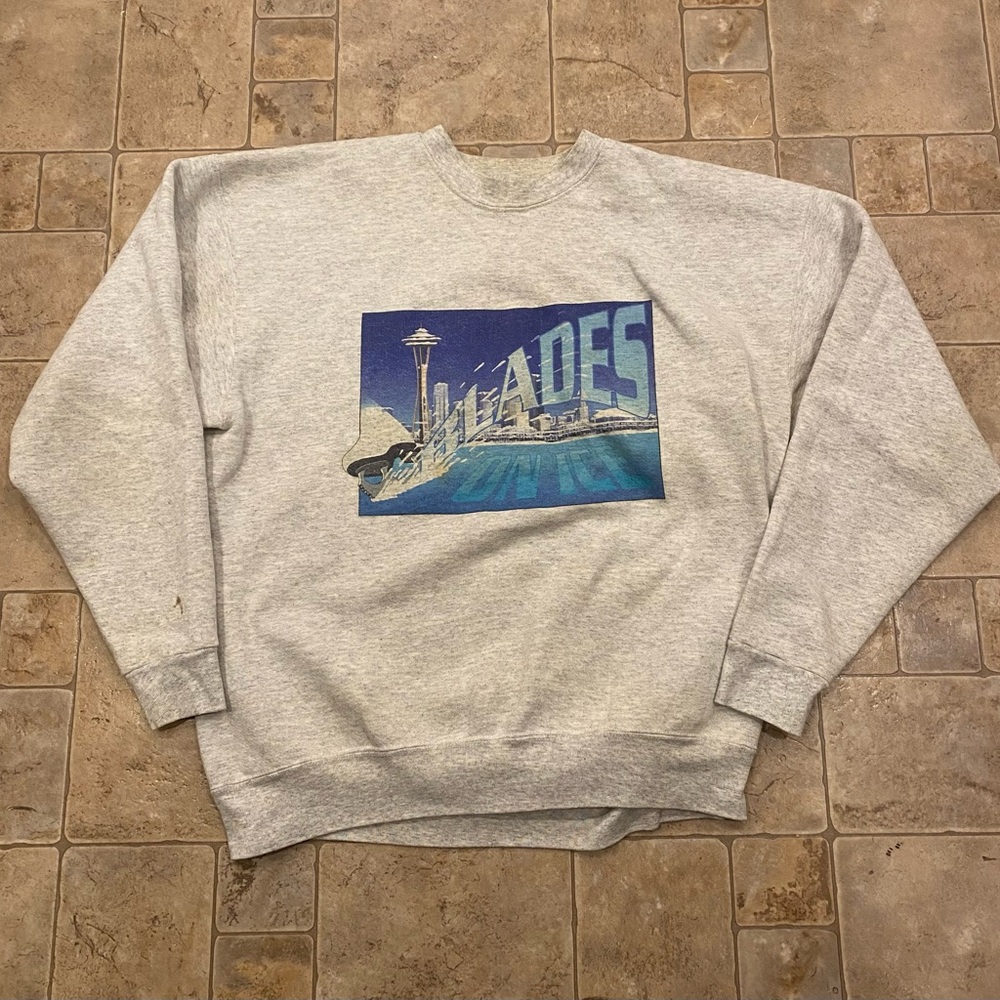 Vintage 90’s Blades On Ice Crewneck Seattle Washington Ice Skating Hockey Sz XL
